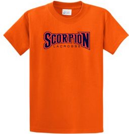 Scorpion Text Cotton T-Shirt, Orange